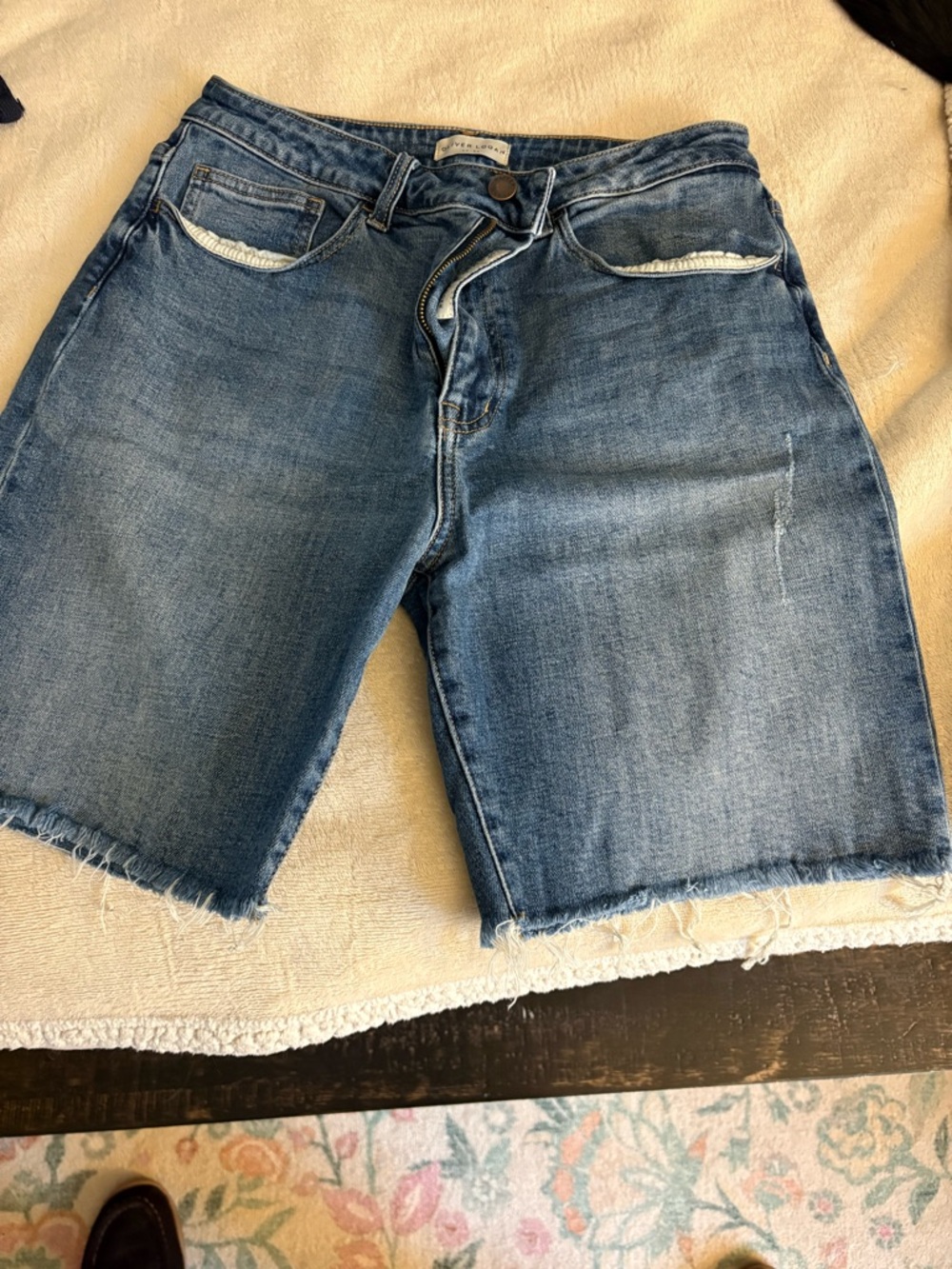 Classic Blue Denim Jean Shorts - Mid Wash